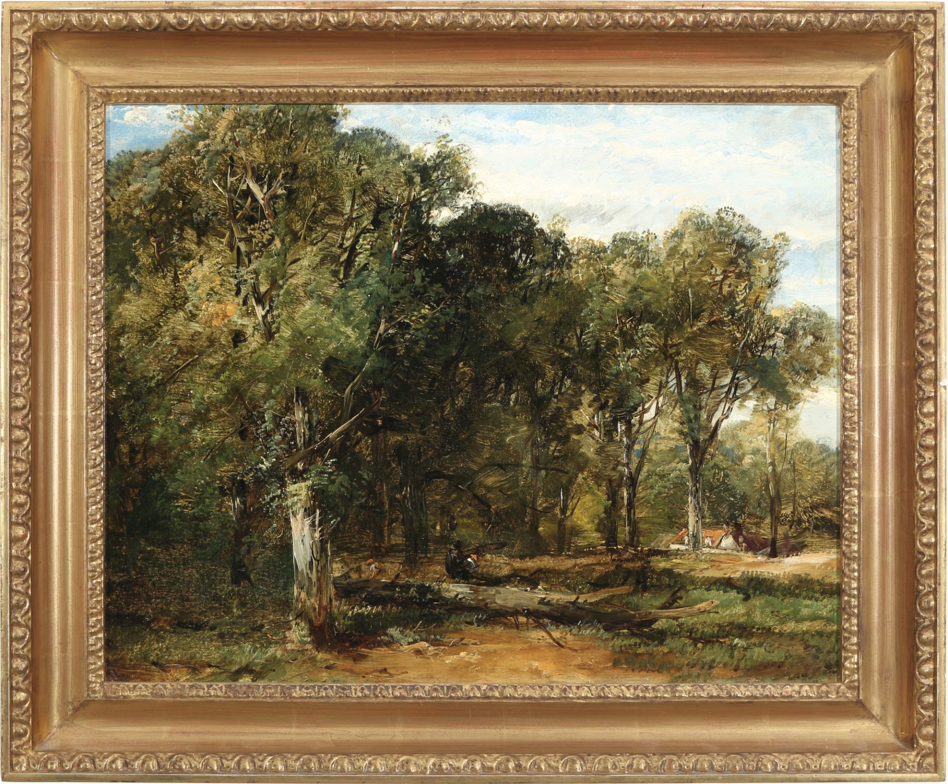 Frederick William 'Waters' WATTS (1800-1870) forest landscape with shack, - Image 2 of 4