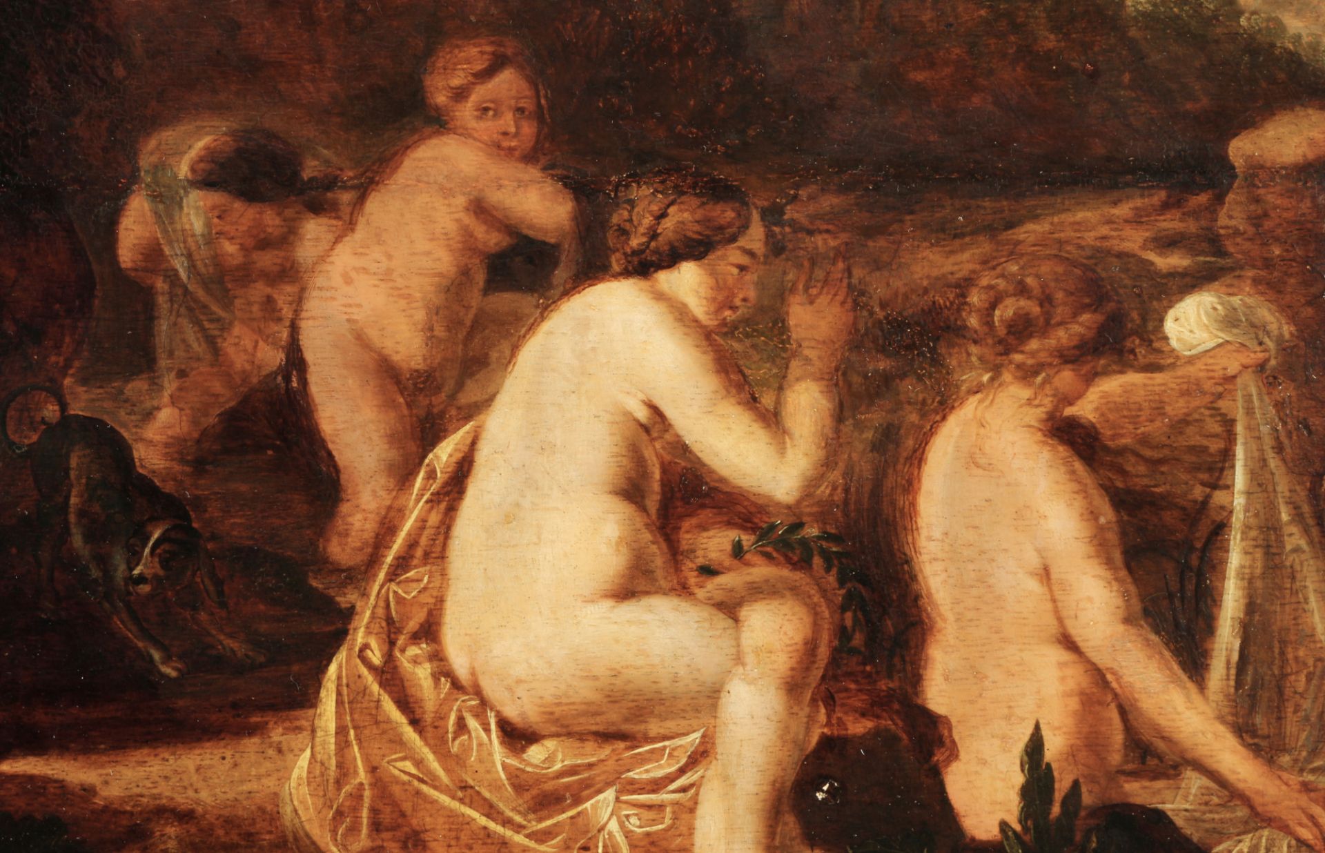 Diana and her nymphs bathing, attributed to Cornelis VAN POELENBURGH (1594/95-1667), - Image 4 of 13