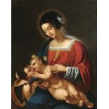 Italian old master 17th century Madonna with child and boy St. John,