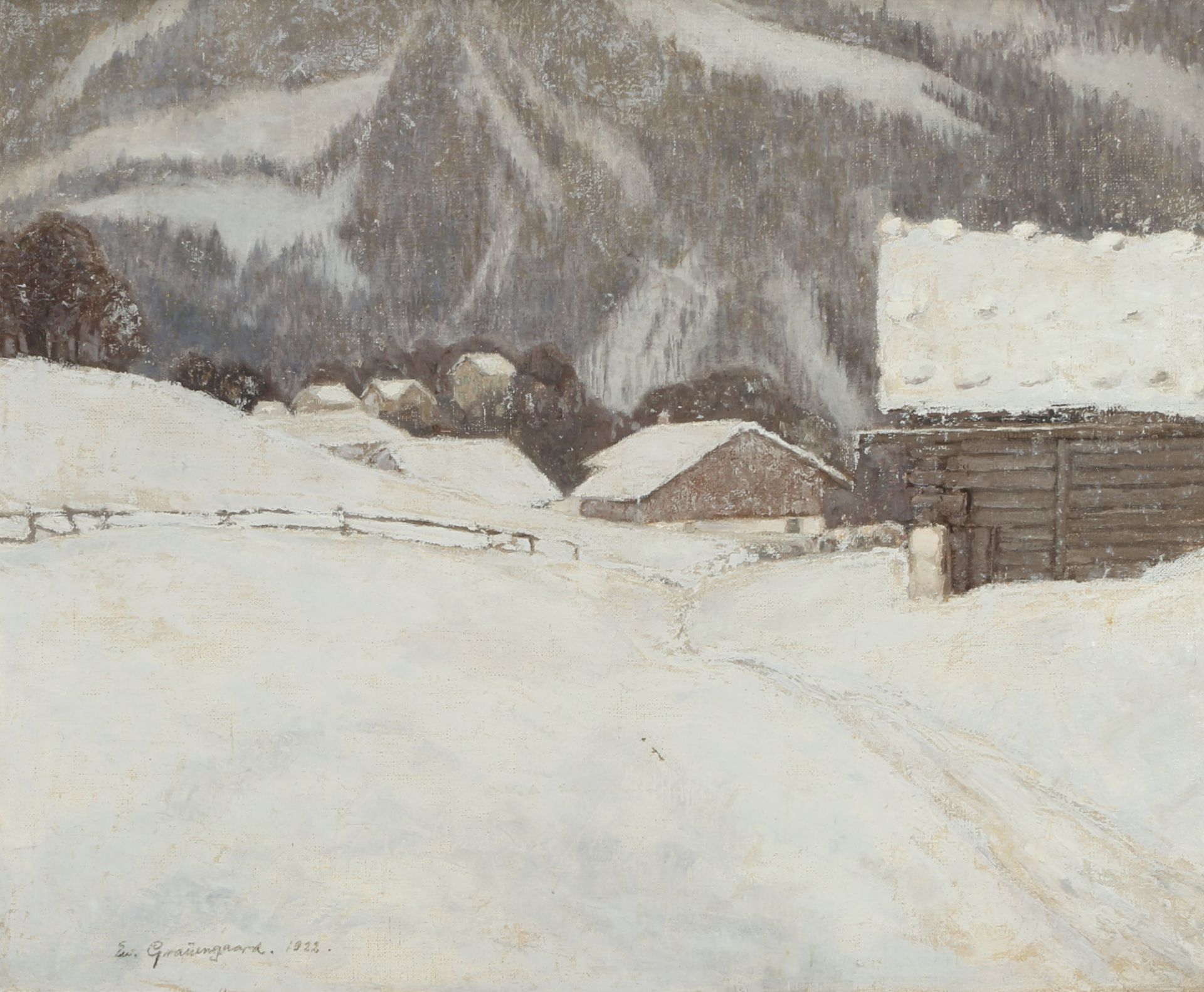 Ewald August GRAUENGAARD ​​(1889-1962) Winter mountain landscape 1922,
