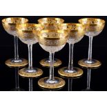 St. Louis Thistle Gold 6 liqueur glasses,