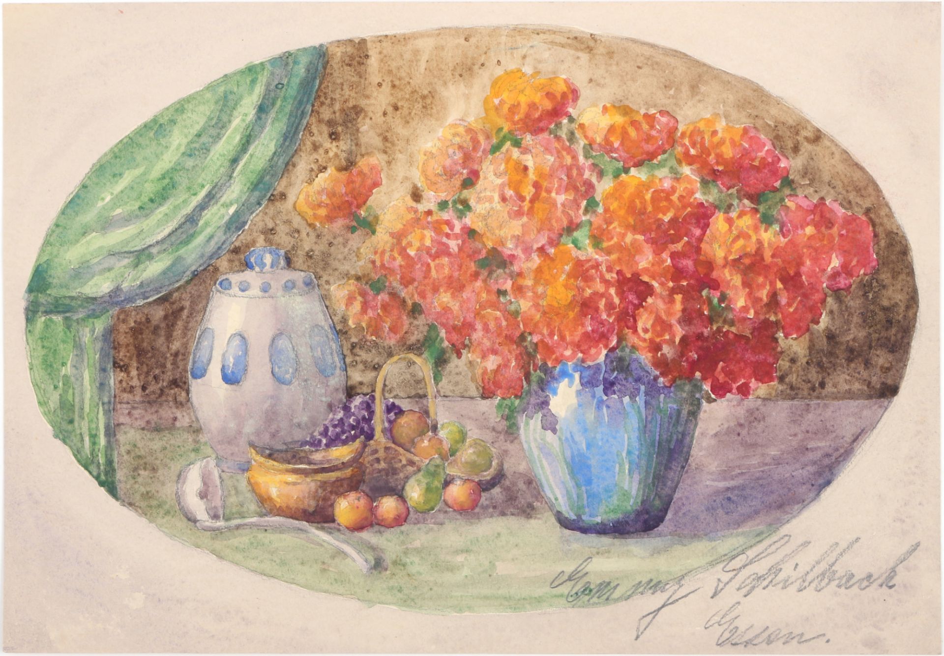 Bruno SCHILBACH (1876-1950) 2 Blumenstillleben und Baumzeichnung - Bild 2 aus 7