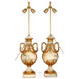 Große Ormolu Paar Cassolette Stehlampen "90 cm" im Louis XVI Stil, Frankreich
