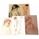 Bruno SCHILBACH (1876-1950) 5 Frauenakte - Zeichnungen