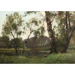 Maurice LÉVIS (1860-1940) river landscape near Mortefontaine,