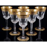 St. Louis Thistle Gold 6 wine glasses no. 3,