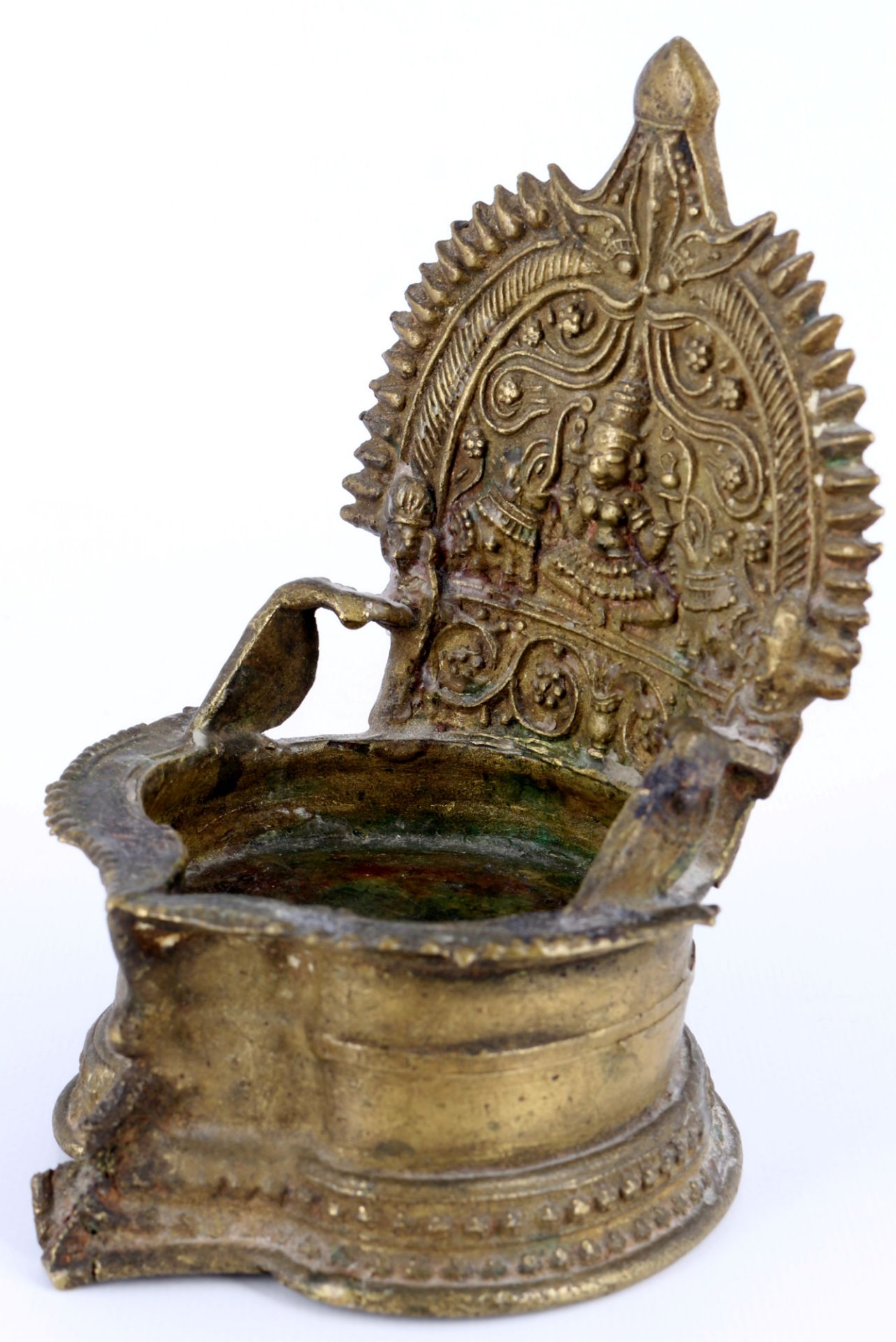 Bronze Öllampe Göttin Gaja West Indien 19. Jahrhundert, - Bild 2 aus 5