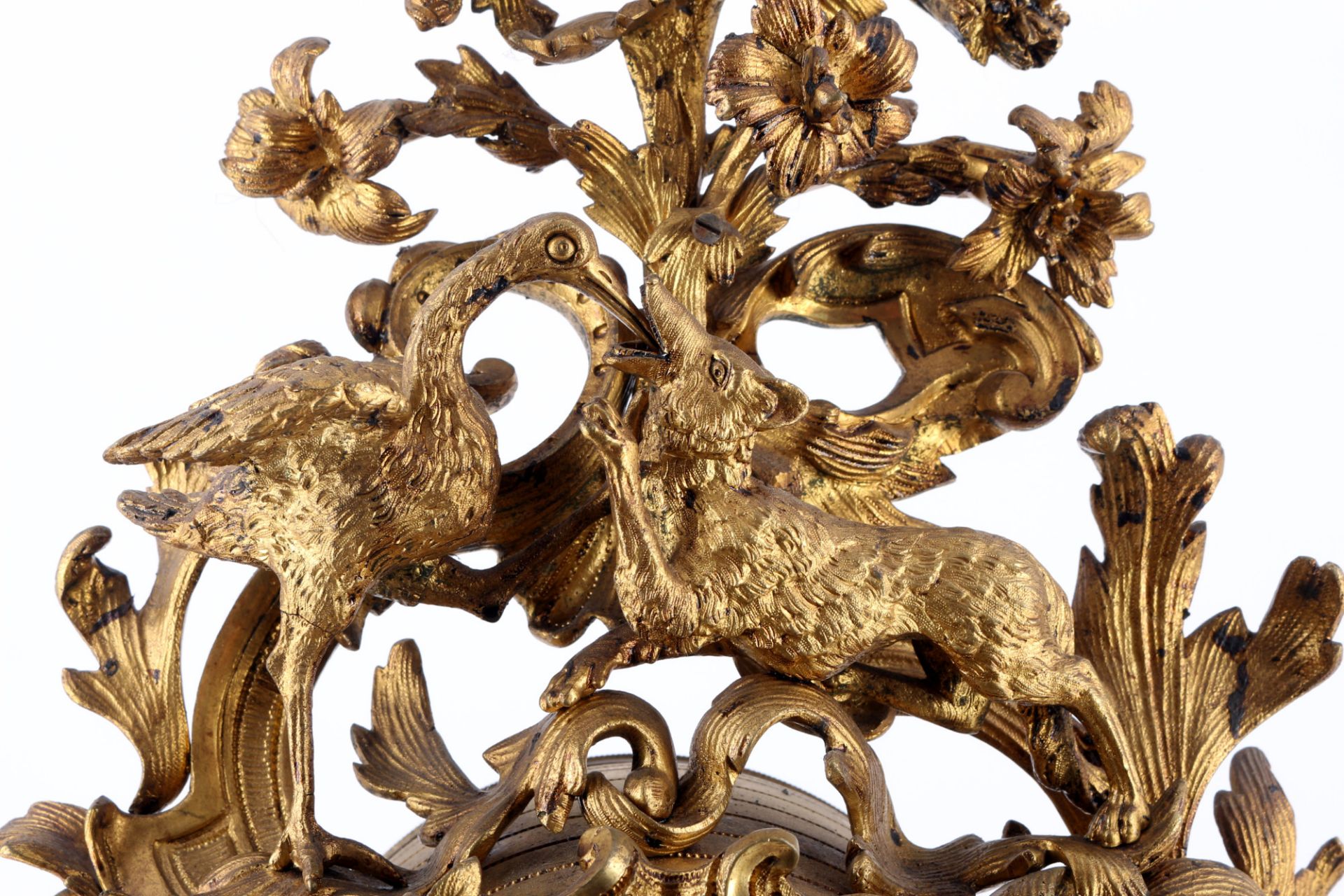 Large bronze rococo pendule, France 19th century, - Image 3 of 6