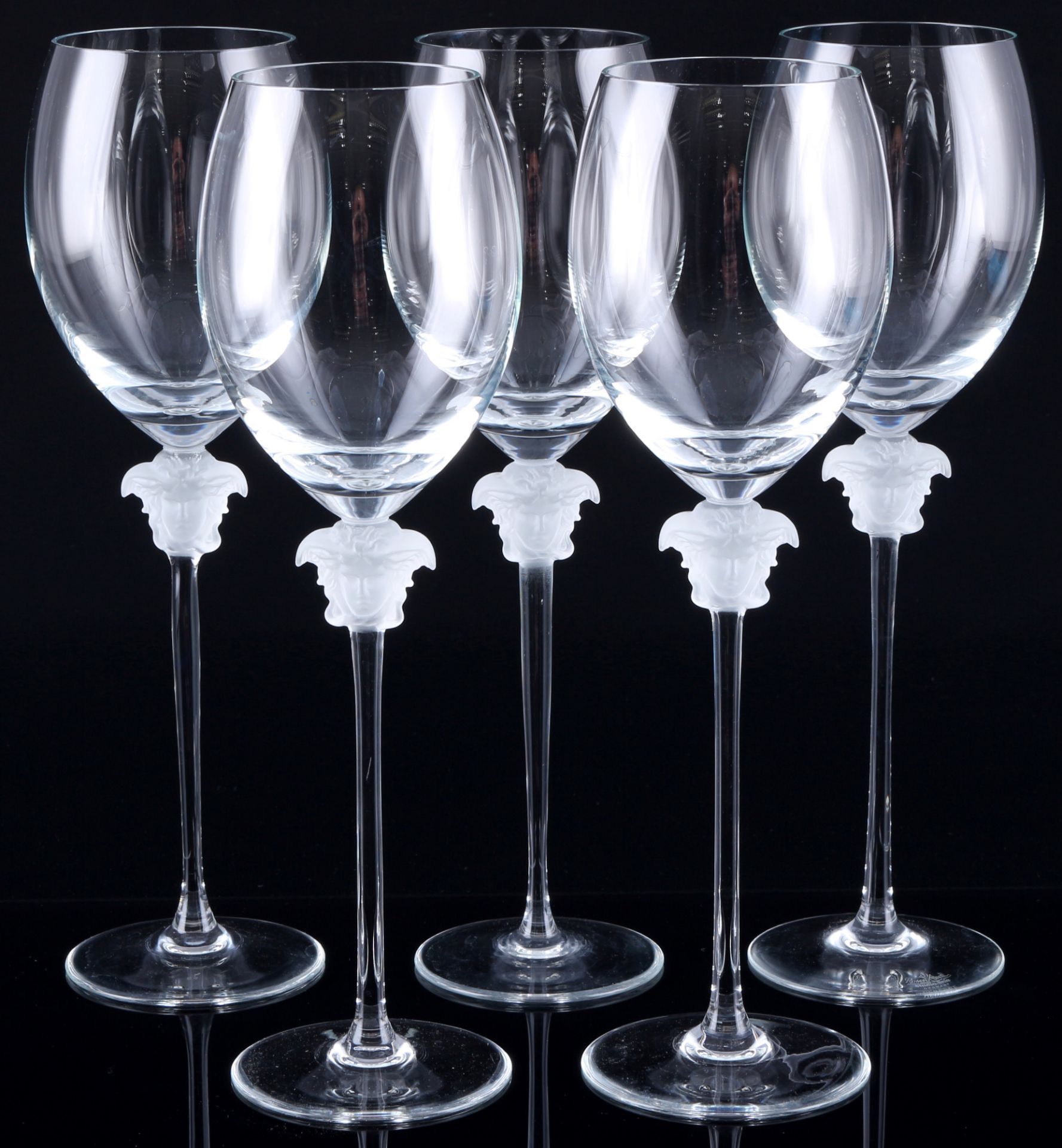 Rosenthal Versace Medusa Lumiere 5 wine glasses with carafe, - Image 3 of 4