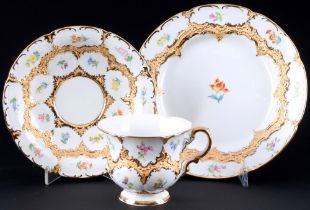 Meissen B-Form Streublümchen Kaffeegedeck 1.Wahl,