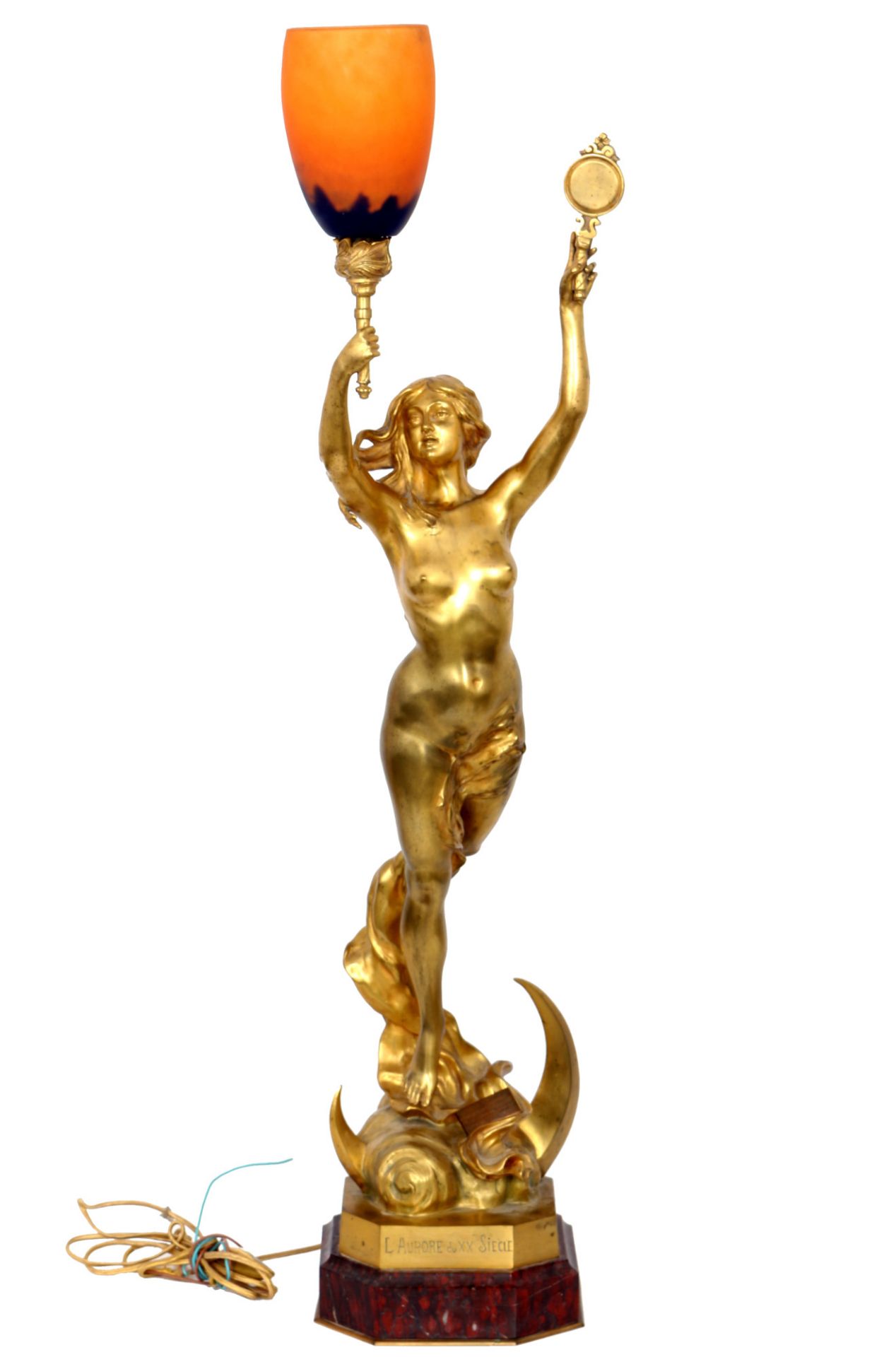 Große Bronze L'Aurore du XXeme siecle, Frankreich um 1900,