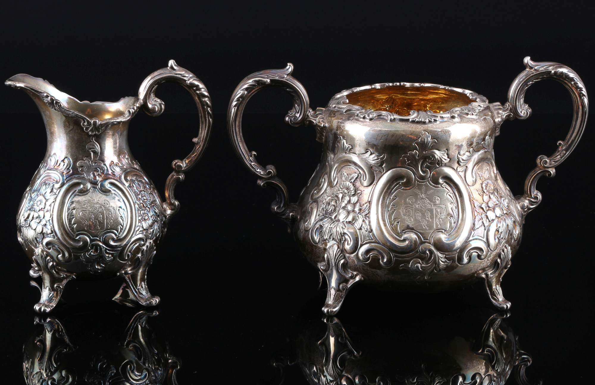 Mappin & Webb England 925 sterling silver tea and coffee set art nouveau 1889-1911, - Image 4 of 5