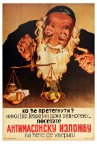 Propaganda Poster WWII Anti Semitic Exhibition Scales Stalin