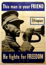 Propaganda Poster This Man Is Your Friend Ethiopian WWII