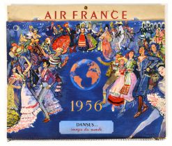 Travel Poster Calendar Air France Airline Edy Legrand Albert Brenet