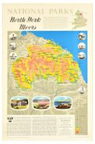 Travel Poster National Parks North York Moors Map