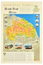 Travel Poster National Parks North York Moors Map