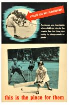 Propaganda Poster Streets Playgrounds Children Football Cricket