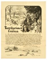 War Poster Territoriaux De France Territory WWI Soldiers