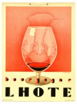 Advertising Poster Bourgogne L Hote French Wine Art Deco