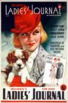 Advertising Poster Ladies Journal Puppy Pinup Art Deco