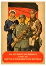 Propaganda Poster National People Army DDR German Democratic Republic