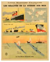 War Poster War At Sea WWI French Maritime League