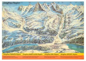 Sport Poster Jungfrau Bernese Alps Ski Map Sport Mountains