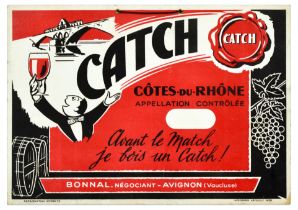 Advertising Poster Catch Cotes Du Rhone Wine Drink Alcohol