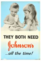 Advertising Poster Johnson's Baby Powder Talc Children Hygiene