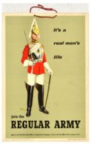 Propaganda Poster Life Guards Recruitment Regular Army Real Mans Life