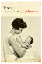 Advertising Poster Johnson And Johnson Fragile Handle Children Hygiene