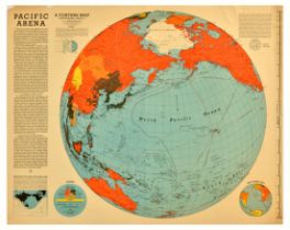 War Poster Pacific Arena A Fortune Map Orthographic Series II