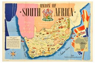 Travel Poster Union Of South Africa Pictorial Map