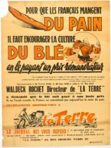 Advertising Poster Wheat Bread Magazine Le Terre France