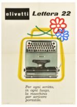 Advertising Poster Olivetti Typewriter Lettera Midcentury Modern Giovanni Pintori