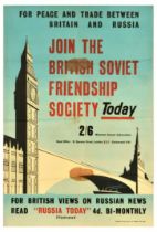Propaganda Poster Join British Soviet Friendship Society Peace Trade Russia