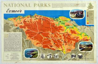 Travel Poster National Parks Exmoor Somerset Devon Wales