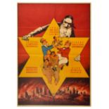 Propaganda Poster WWII Anti Semitic Exhibition John Bull Uncle Sam Stalin Hirohito Mihailovic