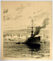 Advertising Poster Smoking Ship Morocco Istanbul Antoine Barbier