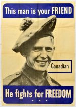 Propaganda Poster This Man Is Your Friend Canadian WWII