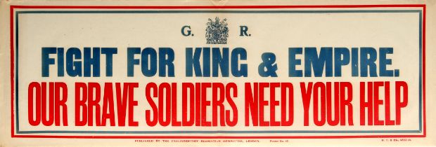 War Poster Fight For King And Empire WWI UK