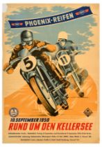 Sport Poster Motorcycle Race Phoenix Reifen 1950