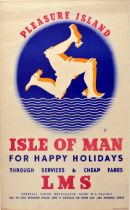 Travel Poster Isle Of Man Pleasure Island LMS Railway