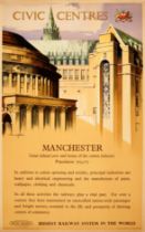 Travel Poster Manchester British Railways Civic Centre 