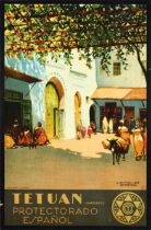 Travel Poster Tetuan Espanol Africa Morocco Bertuchi Colonial Africa