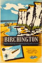 Travel Poster Birchington Kent Beach Sea Wall