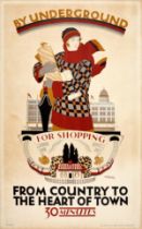 Travel Poster London Underground Shopping Country Town Dora Batty