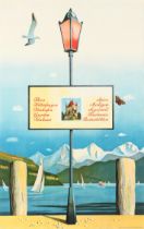 Travel Poster Lake Thun Switzerland Bernese Oberland 