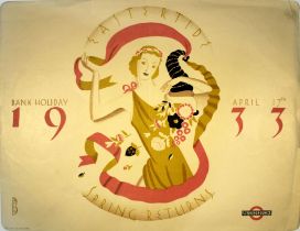 Travel Poster London Underground Eastertide Dora Batty Art Deco